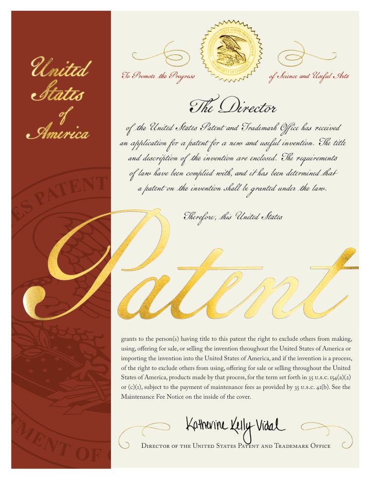Patent certificate